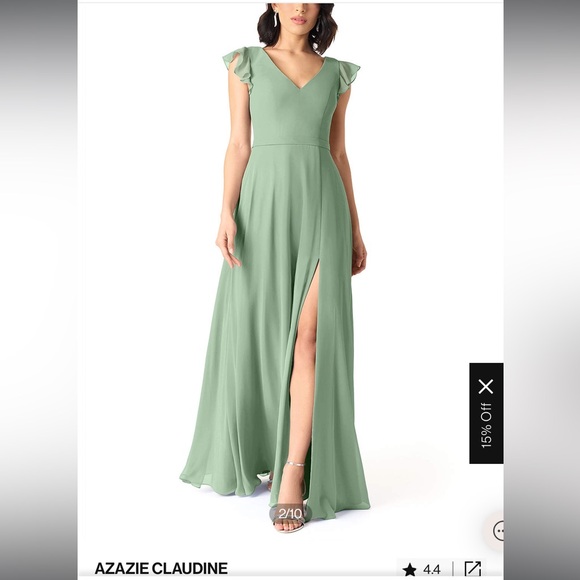 Azazie Claudine in agave colour size A2 - Picture 1 of 3